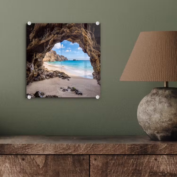 Grot - Strand - Zee - Blauw plexiglas 5mm klein -sfeer3
