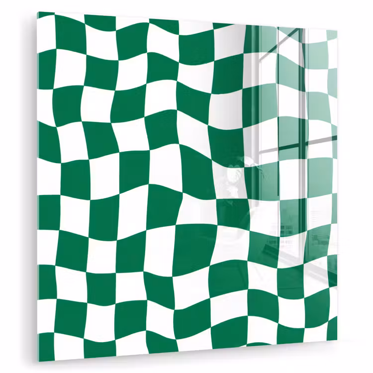 Schaakbord - Golvend - Groen plexiglas 5mm klein 11 -zzzproduct_nieuw