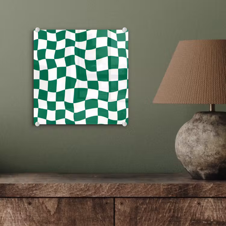 Schaakbord - Golvend - Groen plexiglas 5mm klein 11 -sfeer3