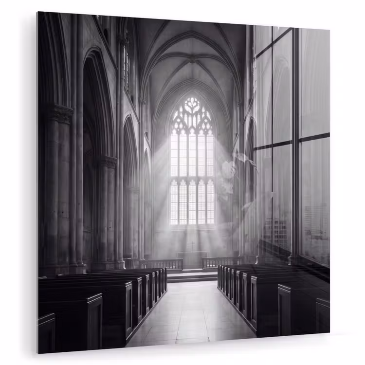 Kerk - Interieur - Lichtstralen - Architectuur - Klassiek plexiglas 5mm klein -zzzproduct_nieuw