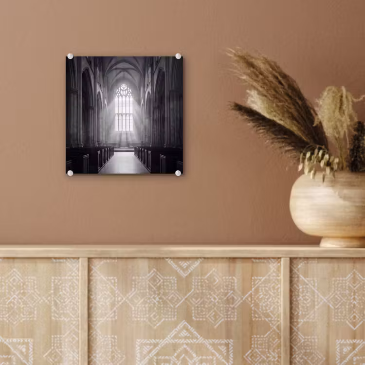 Kerk - Interieur - Lichtstralen - Architectuur - Klassiek plexiglas 5mm klein -sfeer5