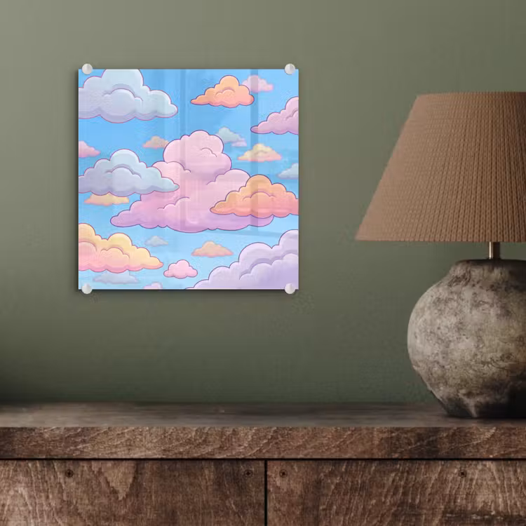 Wolk - Lucht - Natuur - Illustratie - Pastel plexiglas 5mm klein -sfeer3