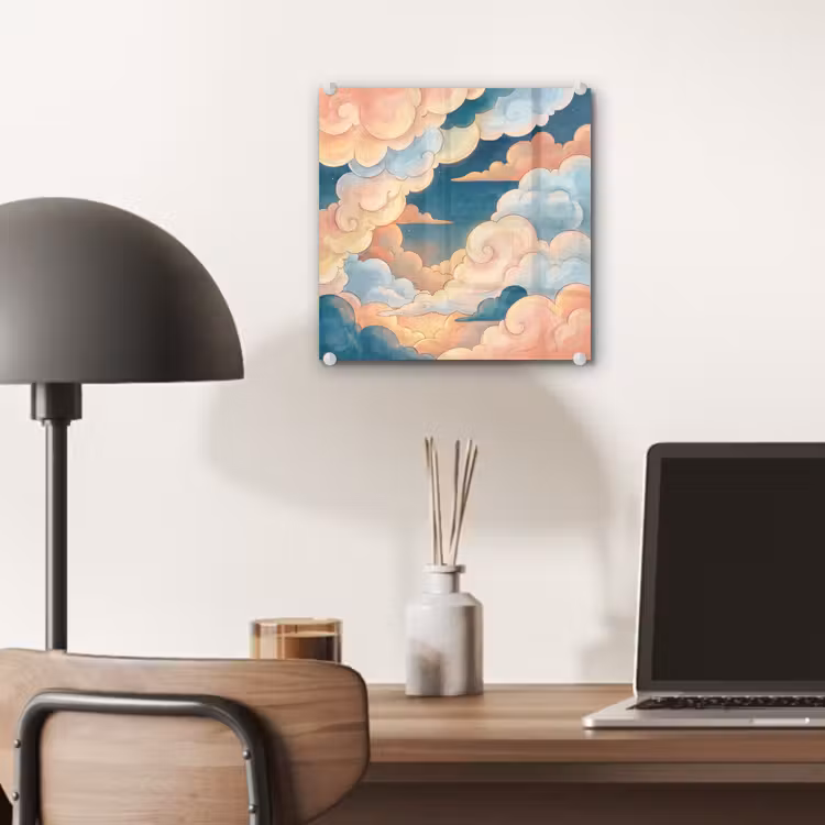 Wolk - Lucht - Natuur - Illustratief - Oranje plexiglas 5mm klein -sfeer6