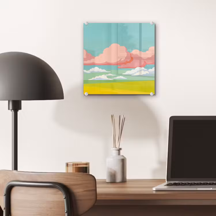 Wolken - Roze - Natuur - Modern - Pastel plexiglas 5mm klein -sfeer6