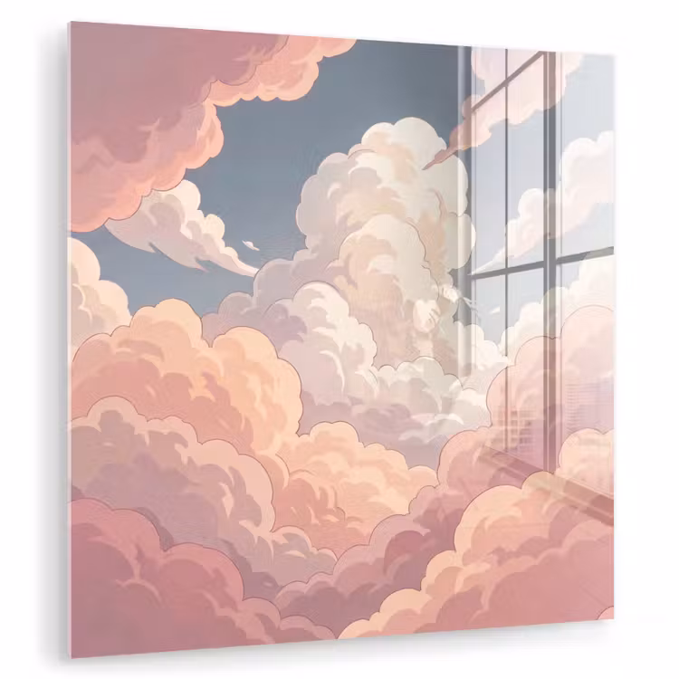 Wolken - Lucht - Natuur - Pastel - Roze plexiglas 5mm klein -zzzproduct_nieuw