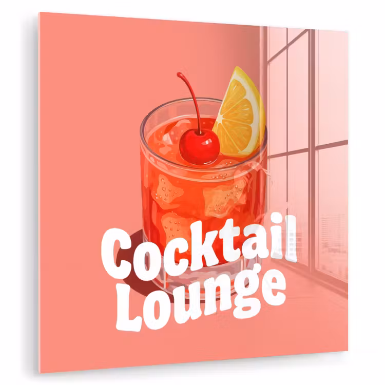 Cocktail Lounge - Glas - Koraal plexiglas 5mm klein -zzzproduct_nieuw