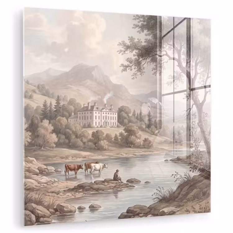 Landhuis - Rivier - Vee plexiglas 5mm klein -zzzproduct_nieuw