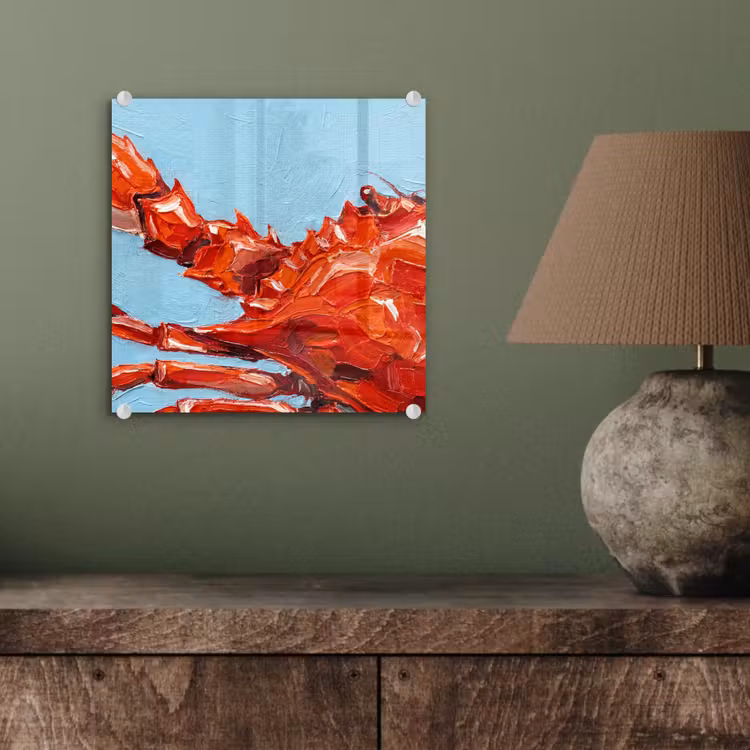Krab - Zee - Dieren - Abstract - Rood plexiglas 5mm klein -sfeer3