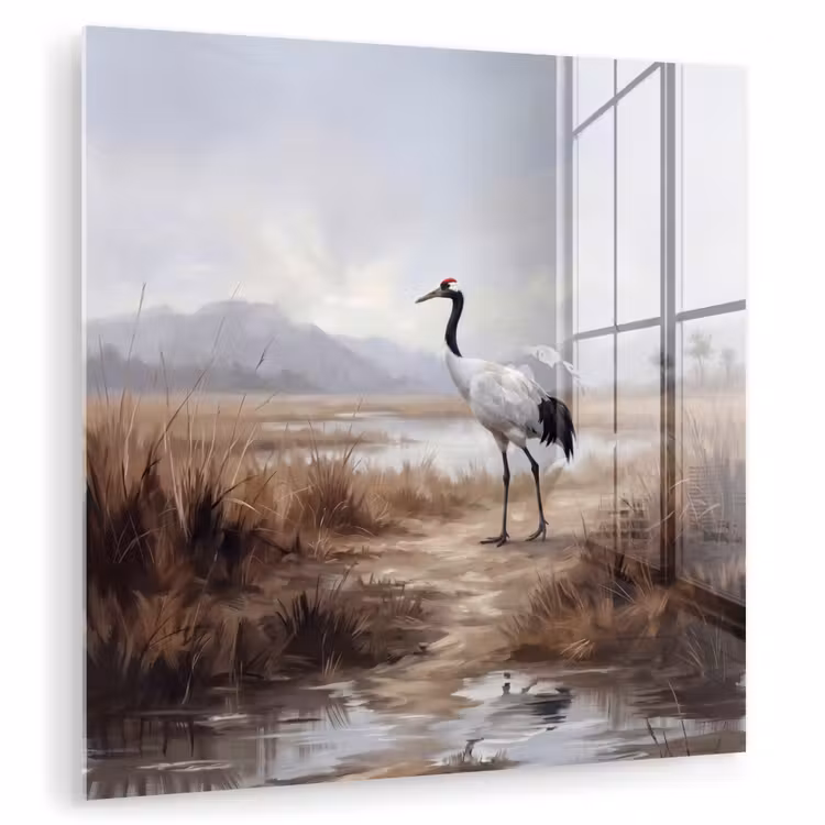 Kraanvogel - Natuur - Realistisch plexiglas 5mm klein -zzzproduct_nieuw