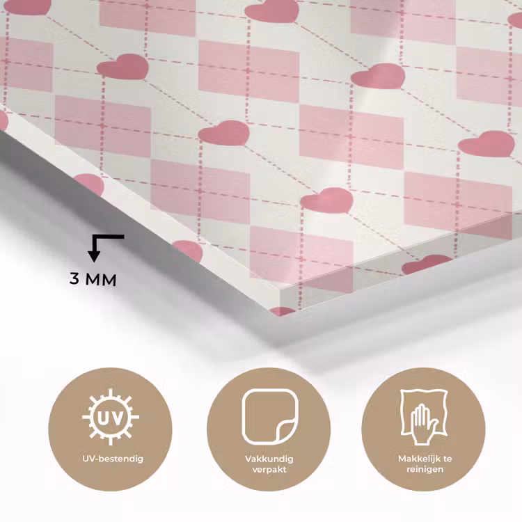 Ruiten - Klassiek - Roze - Wit plexiglas 5mm klein 11 -sfeer2