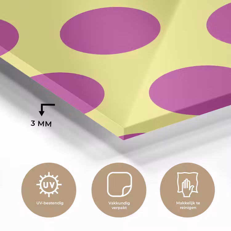 Dots - Klassiek - Geel plexiglas 5mm klein 11 -sfeer2