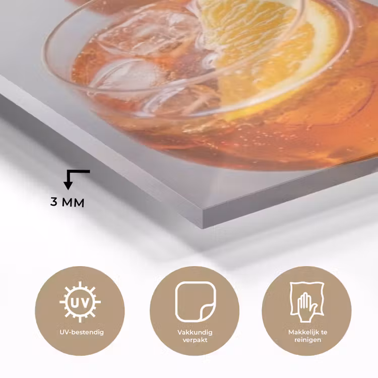 Drank - Sinaasappel - IJs - Zomer - Oranje plexiglas 5mm klein -sfeer2