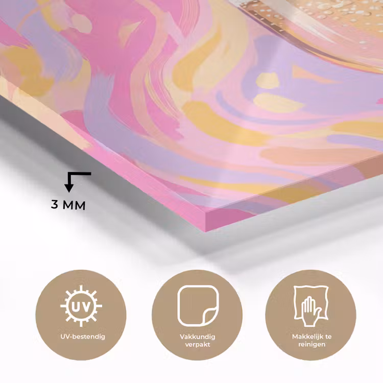 Drank - Inschenken - Feest - Abstract - Roze plexiglas 5mm klein -sfeer2