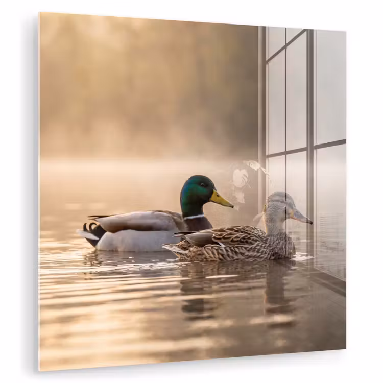 Eenden - Water - Mist - Natuur plexiglas 5mm klein -zzzproduct_nieuw