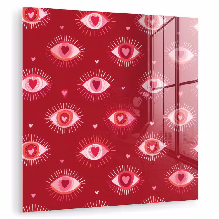 Ogen - Patroon - Roze - Donkerrood plexiglas 5mm klein 11 -zzzproduct_nieuw