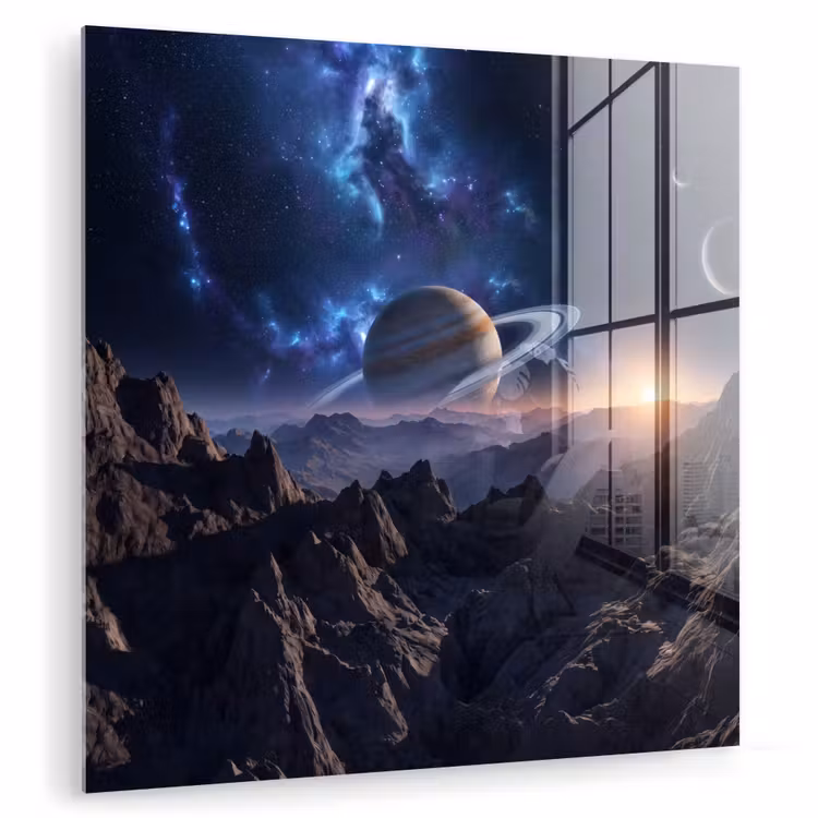 Fantasy - Kosmos - Landschap plexiglas 5mm klein -zzzproduct_nieuw