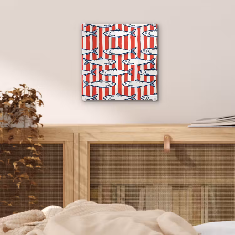 Vis - Patroon - Strepen - Illustratie - Rood plexiglas 5mm klein -sfeer4