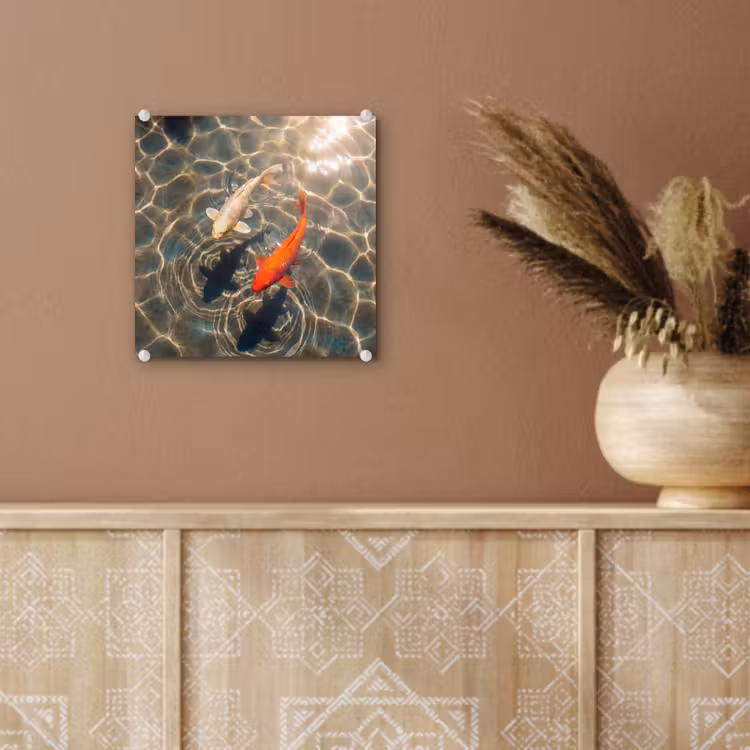 Vis - Water - Dieren - Oranje - Goud plexiglas 5mm klein -sfeer5
