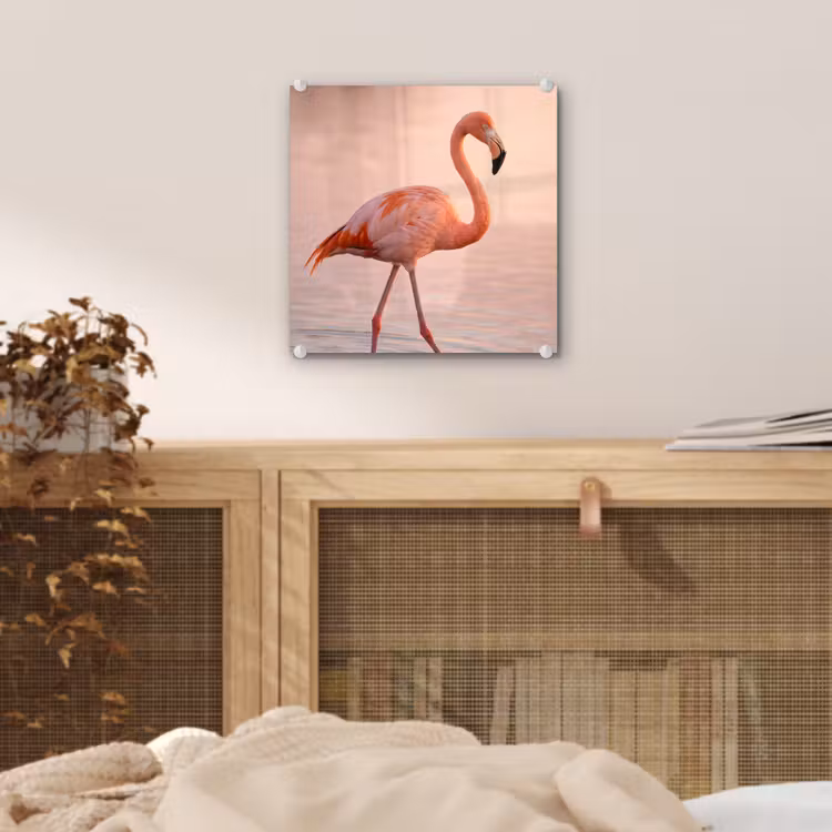 Flamingo - Water - Roze plexiglas 5mm klein -sfeer4