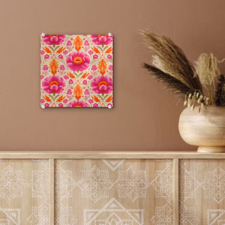 Bloemen - Barok - Roze - Oranje plexiglas 5mm klein 11 -sfeer5