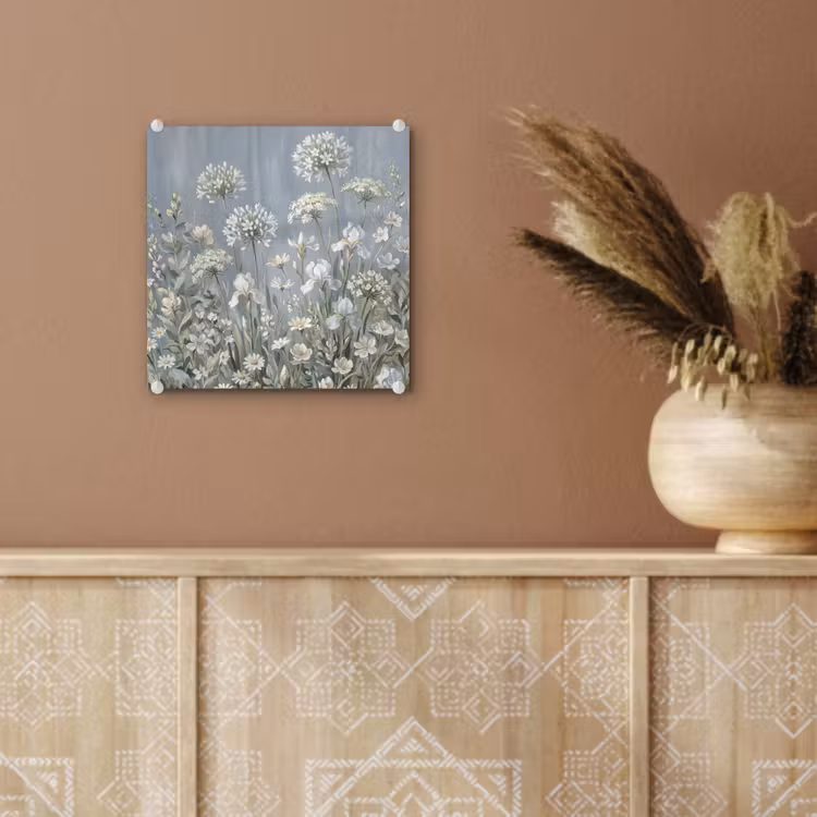 Bloemen - Botanisch - Blauw plexiglas 5mm klein -sfeer5