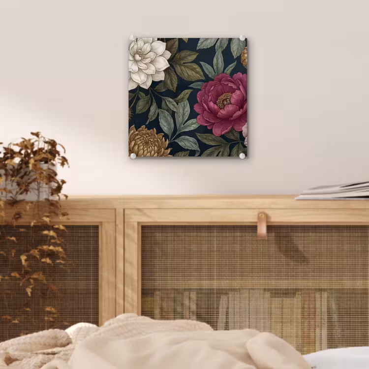 Bloemen - Botanisch - Illustratie - Donker - Vintage plexiglas 5mm klein -sfeer4