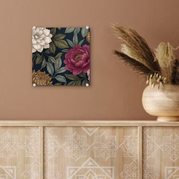 Bloemen - Botanisch - Illustratie - Donker - Vintage plexiglas 5mm klein -sfeer5