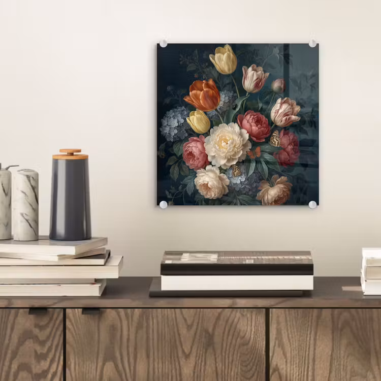 Bloemen - Boeket - Natuur - Klassiek - Donker plexiglas 5mm klein -sfeer1