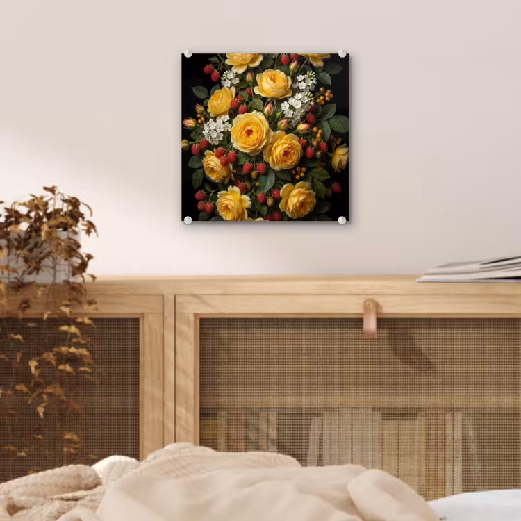 Bloemen - Boeket - Natuur - Klassiek - Geel plexiglas 5mm klein -sfeer4