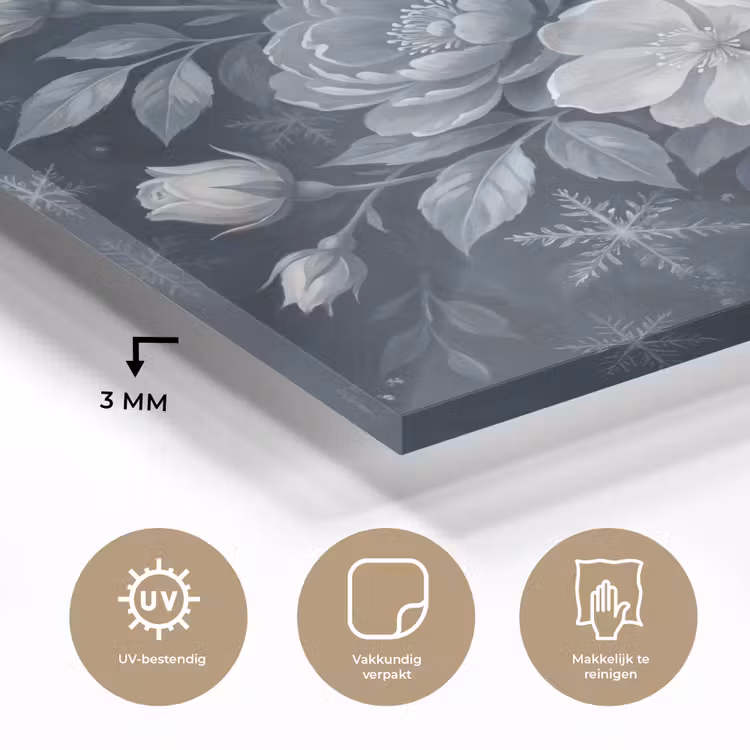 Bloemen - Boeket - Winter - Abstract - Blauw plexiglas 5mm klein -sfeer2