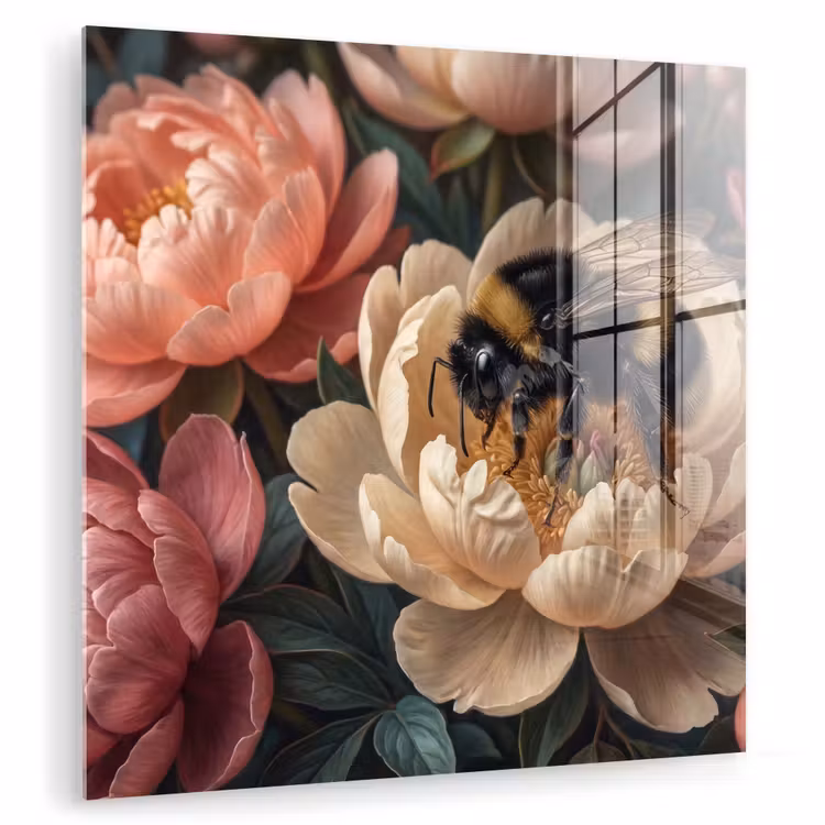 Bloemen - Insect - Natuur - Roze plexiglas 5mm klein -zzzproduct_nieuw