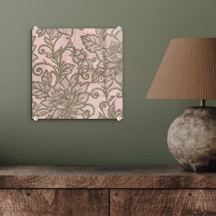 Bloemen - Kant - Patroon - Klassiek - Groen plexiglas 5mm klein -sfeer3