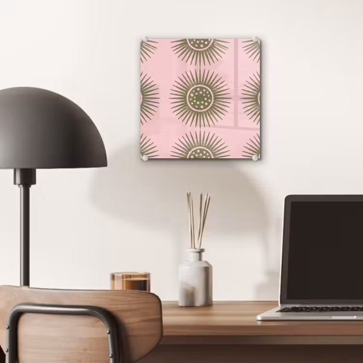 Bloemen - Patroon - Abstract - Roze - Groen plexiglas 5mm klein -sfeer6