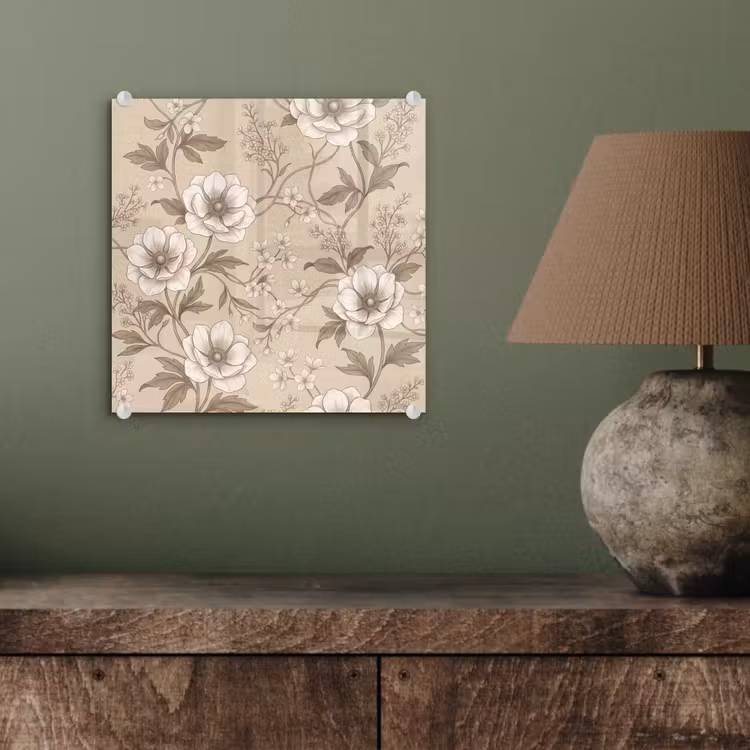 Bloemen - Patroon - Beige plexiglas 5mm klein -sfeer3