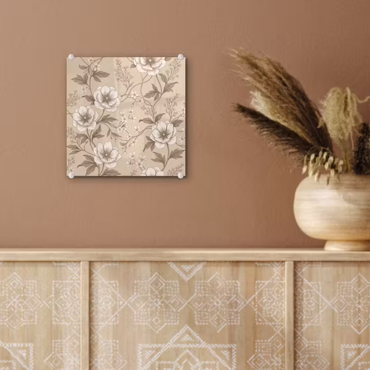 Bloemen - Patroon - Beige plexiglas 5mm klein -sfeer5