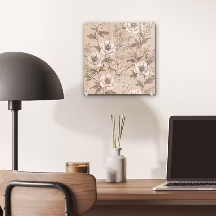 Bloemen - Patroon - Beige plexiglas 5mm klein -sfeer6