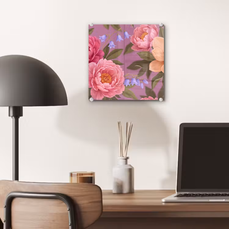 Bloemen - Patroon - Illustratie - Roze plexiglas 5mm klein -sfeer6