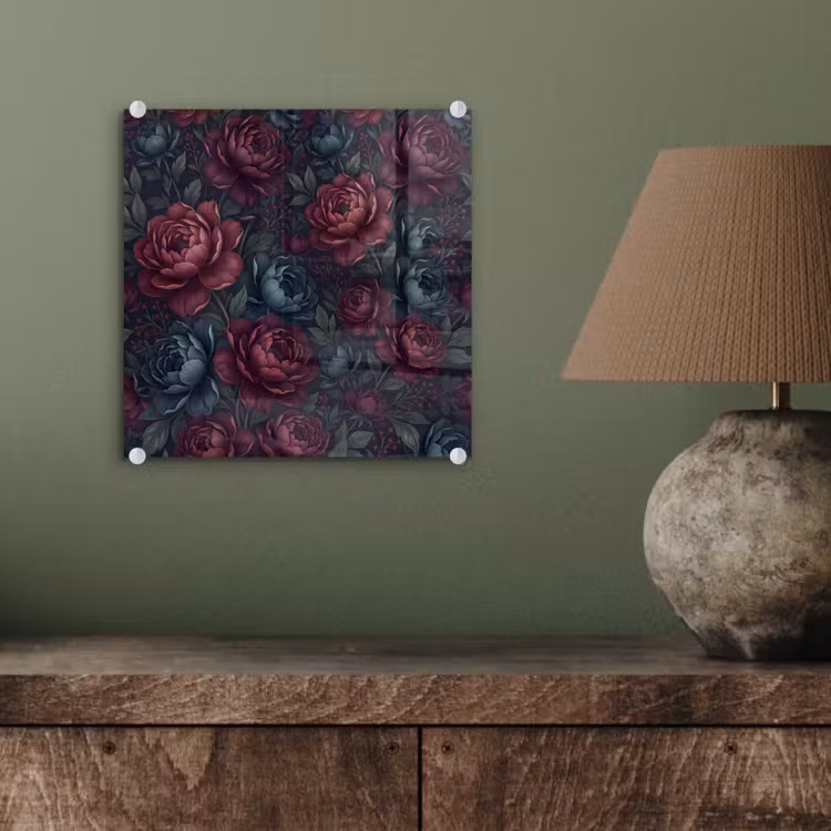 Bloemen - Patroon - Natuur - Klassiek - Donker plexiglas 5mm klein -sfeer3