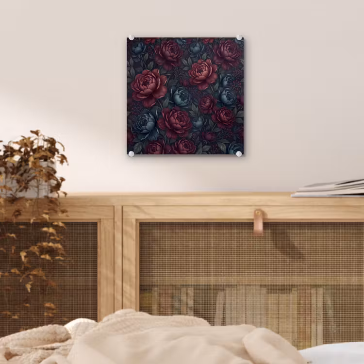 Bloemen - Patroon - Natuur - Klassiek - Donker plexiglas 5mm klein -sfeer4