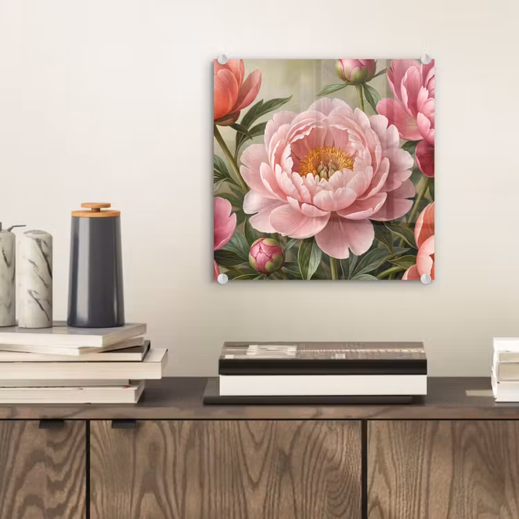 Bloemen - Roze - Klassiek - Gedetailleerd - Natuur plexiglas 5mm klein -sfeer1