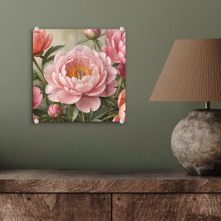 Bloemen - Roze - Klassiek - Gedetailleerd - Natuur plexiglas 5mm klein -sfeer3