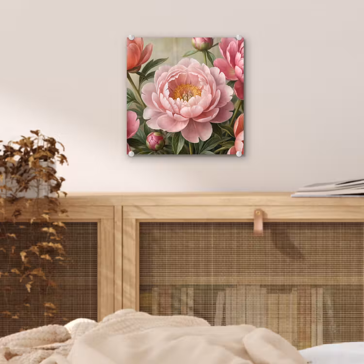 Bloemen - Roze - Klassiek - Gedetailleerd - Natuur plexiglas 5mm klein -sfeer4