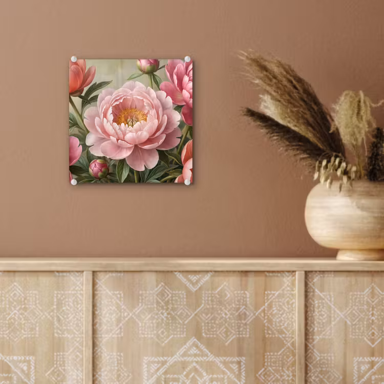 Bloemen - Roze - Klassiek - Gedetailleerd - Natuur plexiglas 5mm klein -sfeer5