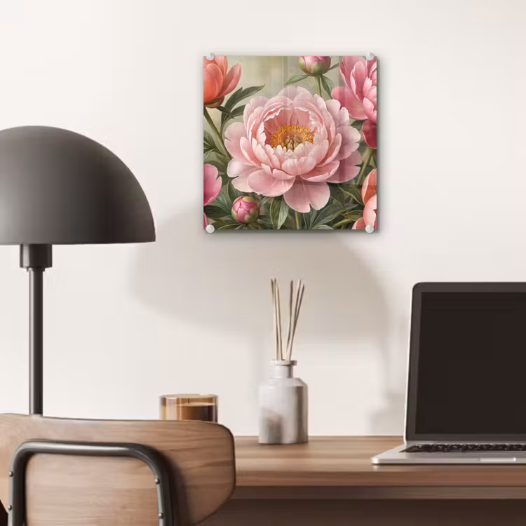 Bloemen - Roze - Klassiek - Gedetailleerd - Natuur plexiglas 5mm klein -sfeer6