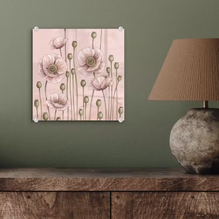 Bloemen - Zomer - Natuur - Aquarel - Roze plexiglas 5mm klein -sfeer3
