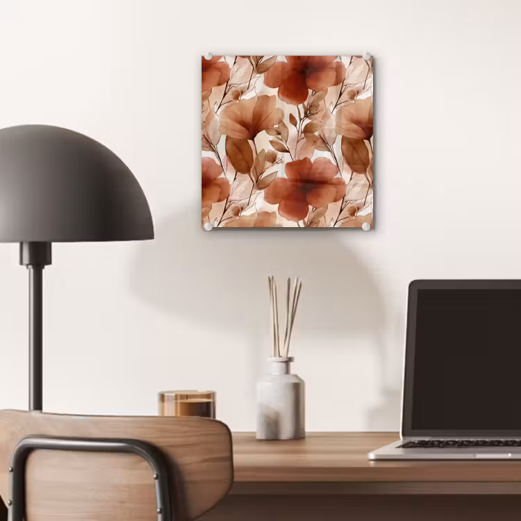 Bloemen - Aquarel - Botanisch - Terracotta plexiglas 5mm klein 11 -sfeer6