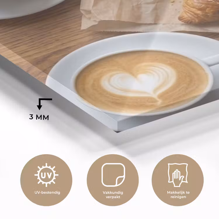Eten - Croissant - Koffie - Ontbijt - Modern plexiglas 5mm klein -sfeer2