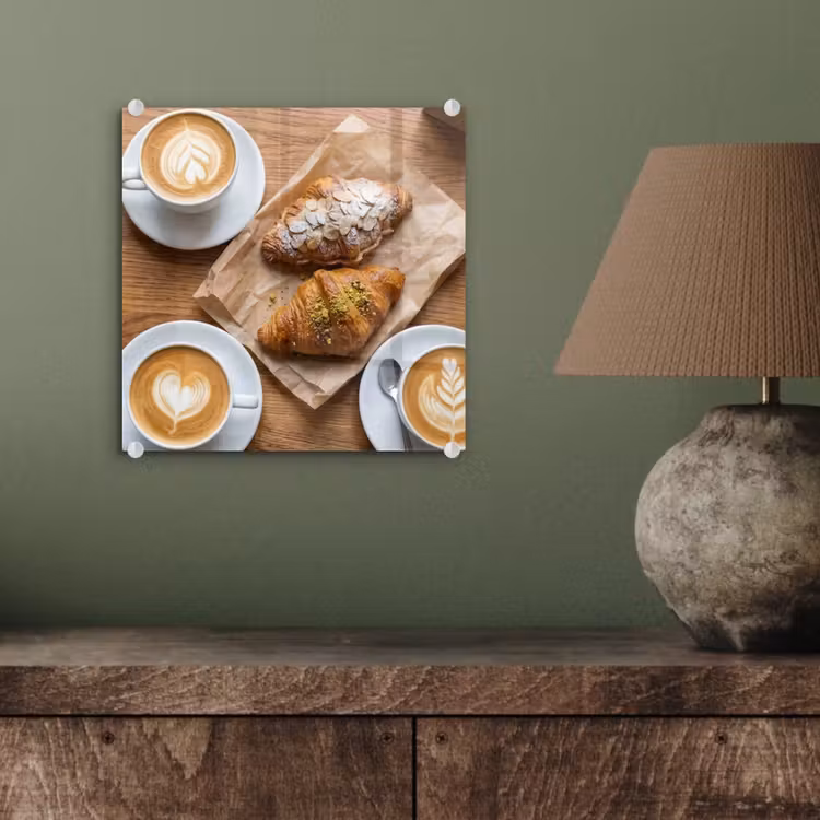 Eten - Croissant - Koffie - Ontbijt - Modern plexiglas 5mm klein -sfeer3