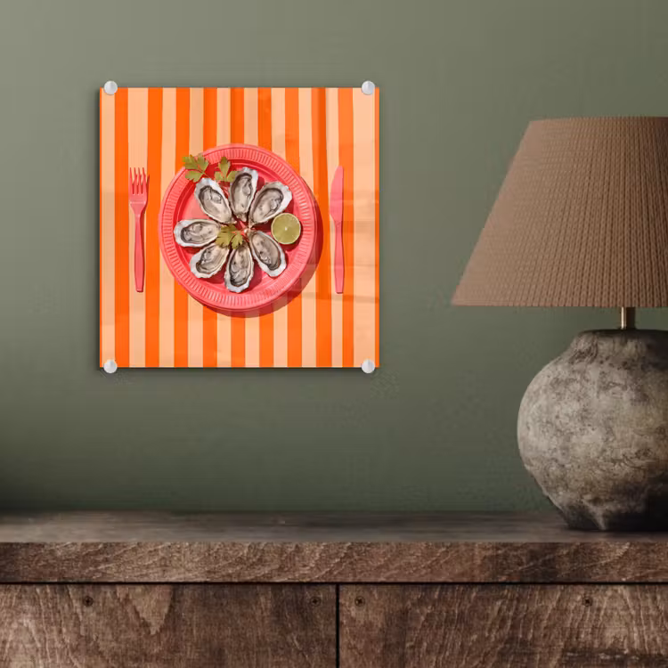 Eten - Oester - Zeevruchten - Oranje - Modern plexiglas 5mm klein -sfeer3