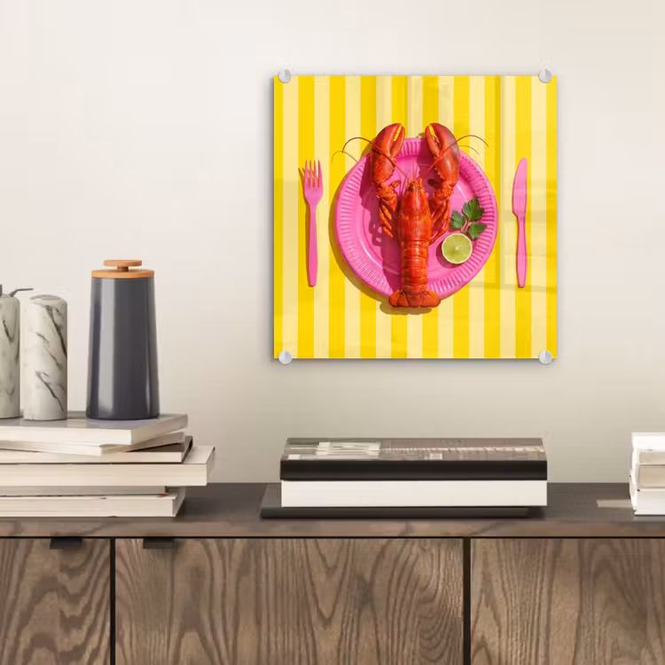 Eten - Roze - Geel - Modern - Culinaire plexiglas 5mm klein -sfeer1